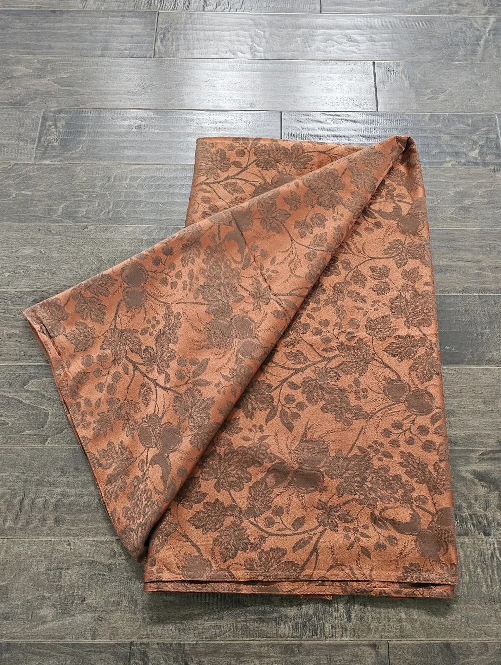 Vintage Lauren Ralph Lauren Campbell Jacquard Rust Copper Rectangular Tablecloth